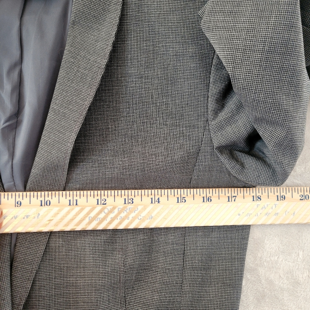 Ann Taylor Gray Micro Tooth One Button Blazer 8T (Tall) - Picture 6 of 13
